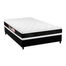 Cama Box Casal: Colchão Espuma Castor D45 Black e White Double Face + Base CRC Suede Black(138x188)