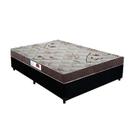 Cama Box Casal Colchão Espuma D33 Bordado + Box Suede Preto RC Sono Leve 52x138x188