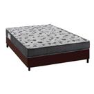 Cama Box Casal: Colchão Espuma D33 Ortobom /EP Fort Tech ISO 100 + Base CRC Courano Brown(138x188)