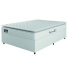 Cama Box Casal Colchão Espuma D33 Pillow Top New Millenium 138x188x57cm Branco Linho Hellen