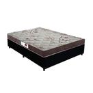 Cama Box Casal Colchão Espuma D45 Bordado + Box Suede Preto RC Sono Leve 60x138x188