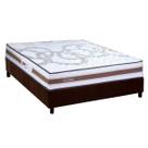 Cama Box Casal: Colchão Espuma D45 Paropas Resiste Hotel DouFace + Base CRC Suede Brown (138x188)