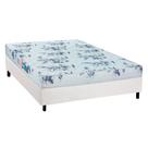 Cama Box Casal: Colchão Espuma Luckspuma D28 Celebrity + Base CRC Courano White(138x188)