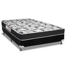 Cama Box Casal: Colchão Espuma Luckspuma D28 Celebrity + Base CRC Suede Black(138x188)