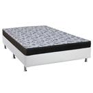 Cama Box Casal: Colchão Espuma Ortobom D33/EP Anatômico Fort Tech ISO 100 + Base CRC Suede White(138x188)