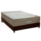 Cama Box Casal: Colchão Espuma Ortobom SuperPocket Apollo Viscomemory + Box Suede Brown(138x188)