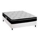 Cama Box Casal: Colchão Molas Bonnel Ortobom Nanolastic Physical Spring + Base CRC Courano Branco(138x188)