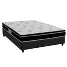 Cama Box Casal: Colchão Molas Bonnel Ortobom Nanolastic Physical Spring + Base CRC Suede Cinza(138x188)