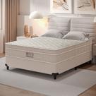 CAMA BOX CASAL + COLCHÃO MOLAS ENSACADAS AIRTECH SPRINGPOCKET (138x188x61CM) BEGE