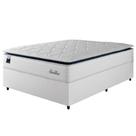Cama Box Casal Colchão Molas Ensacadas Com Pillow Sevilha 138x188x71cm Branco/cinza Hellen