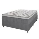 Cama Box Casal Colchão Molas Ensacadas ômega 138x188x70cm Cinza / Branco Hellen