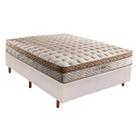 Cama Box Casal: Colchão Molas Ensacadas Paropas MasterPocket Eco Linho + Base CRC Courano Branco(138x188)