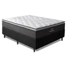Cama Box Casal Colchão Molas Ensacadas Pillow Maximus 138x188x62cm Cinza / Preto Gazin - Suporta até 120Kg por Pessoa