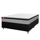 Cama Box Casal Colchão Molas Ensacadas Real 138x188x65cm Preto/Cinza - Suporta até 130Kg por Pessoa