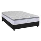 Cama Box Casal: Colchão Molas Herval MasterPocket Ensacadas Toledo + Base CRC Suede Cinza(138x188)