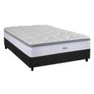 Cama Box Casal: Colchão Molas Herval MasterPocket Ensacadas Toledo + Base CRC Suede Cinza(138x188)