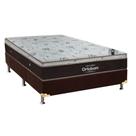 Cama Box Casal: Colchão Molas Ortobom SuperPocket Sleep King + Box Suede Brown(138x188)