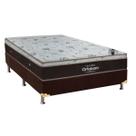 Cama Box Casal: Colchão Molas Ortobom SuperPocket Sleep King + Box Suede Brown(138x188)