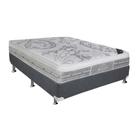 Cama Box Casal: Colchão Molas Pocket Ensacadas Castor Super Luxo Látex Push + Base CRC Suede Gray (138x188)