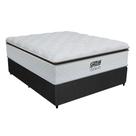 Cama Box Casal Colchão Molas Pocket Ensacadas Tower 138x188x72cm Branco / Preto