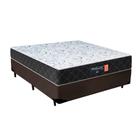 Cama Box Casal + Colchão Semi Ortopédico Extra Firme Espuma D33 Colchões 138x188x72 Marrom