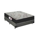 Cama Box Casal Colchão Top Line Mola Bonnel + Box Sintético Cinza Serra Negra 60x138x188