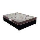 Cama Box Casal Colchão Top Line Mola Bonnel + Box Sintético Preto RC Sono Leve 59x138X188