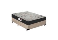 Cama Box Casal Colchão Top Line Mola Bonnel + Box Suede Bege Serra Negra 60x138x188