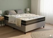 Cama Box Casal + Colchão Top Line Mola Bonnel Serra Negra 60x138x188
