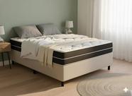 Cama Box Casal + Colchão Top Line Mola Bonnel Serra Negra 60x138x188
