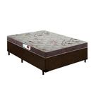 Cama Box Casal Colchão TopLine Mola Bonnel + Box Suede Marrom RC Sono Leve 59x138X188