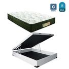 Cama Box casal com baú branca + Colchão Molas bonnel