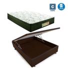 Cama Box casal com baú marrom + Colchão Molas ensacada