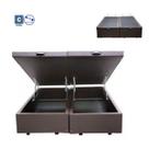 Cama Box Casal com Bau Pistão a gás Sintético marrom Bipartido - 138x188 Cama Box Casal com Bau Pistão a gás Sintético marrom Bipartido - 138x188