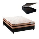 Cama Box Casal com Baú Preto e Colchão Smart Milano Plumatex Cama Box Casal com Baú Preto e Colchão Smart Milano Plumatex