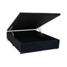 Cama Box Casal com Baú Sonnoforte Luxo Suede Preto com Pistão - 128x188