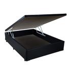 Cama Box Casal com Baú Sonnoforte material sintético Preto - 128x188
