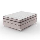 Cama Box Casal com Colchão Sonhare Mola Ensacada Bege
