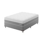 Cama Box Casal com Colchão Sublime Espuma Viscoelástica (32x138x188) Cinza e Branco
