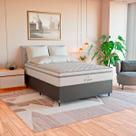Cama Box Casal Couro Preto + Colchão Paris Molas Cores