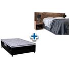 Cama Box Casal CRC + Colchão Ortopédico Foggia Sogni + Cabeceira Plus Demolição