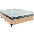 Cama Box Casal e Colchão Aspen 24cm Molas Ensacadas Luckspuma Ocre