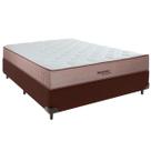 Cama Box Casal e Colchão Hermes Molas Ensacadas Colchobel Marrom