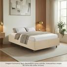 Cama Box Casal Estofada em Madeira Maciça Base Reforçada Santorini Espresso Móveis
