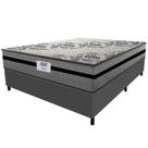 Cama Box Casal King Colchão Gazin Com Molas Ensacadas Rubi 193x203x70cm Suede Cinza/preto Cinza