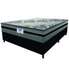 Cama Box Casal King Colchão Gazin Com Molas Ensacadas Rubi 193x203x70cm Suede Preto/Cinza