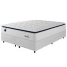 Cama Box Casal King Colchão Molas Ensacadas Com Pillow Sevilha 193x203x71cm Branco/cinza Hellen Cama Box Casal King Colchão Molas Ensacadas Com Pillow Sevilha 193x203x71cm Branco/cinza Hellen