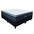 Cama Box Casal King Gazin Colchão Molas Ensacadas Pillow Top Maximus 193x203x66cm Cinza/Preto