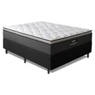 Cama Box Casal King Gazin Colchão Molas Ensacadas Pillow Top Maximus 193x203x66cm Cinza/Preto