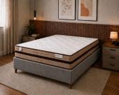 Cama Box Casal Linho Cinza + Colchão Molas Ensacadas Ilhéus 138x188x65